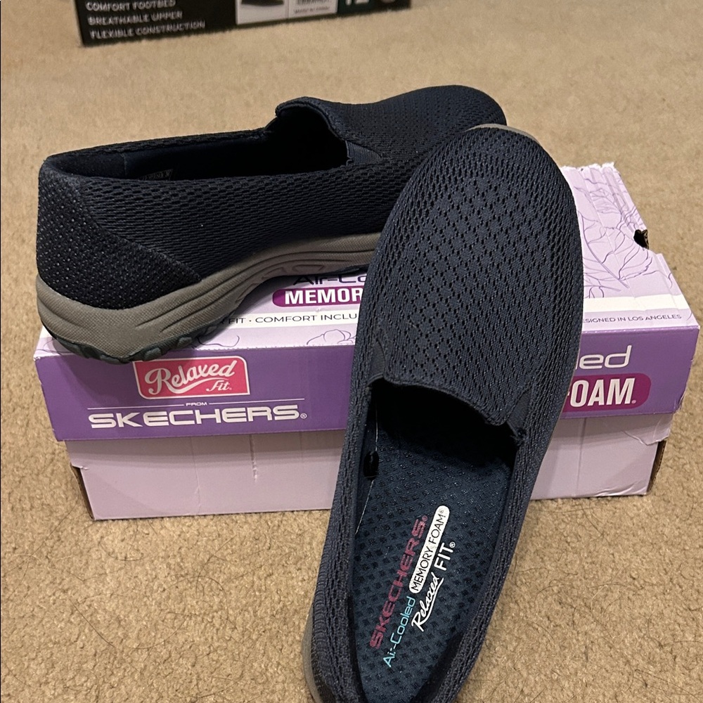 Skechers Dark Blue Relaxed Fit Slip-Ons